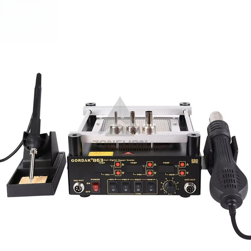 Infrared Bga Rework Station - ปืนลมร้อนดิจิตอล 3 in 1 พร้อมสถานีบัดกรี BGA
